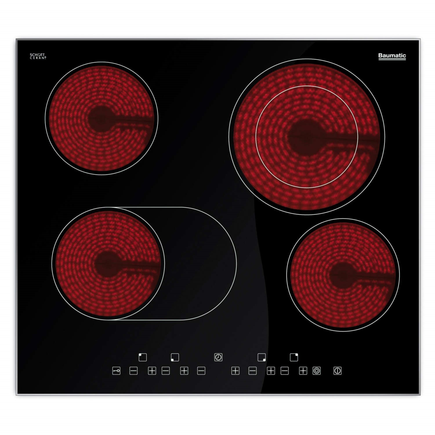 BAUMATIC BHC607SS Black line Touch Control Hyperspeed 4 Zone 60cm
